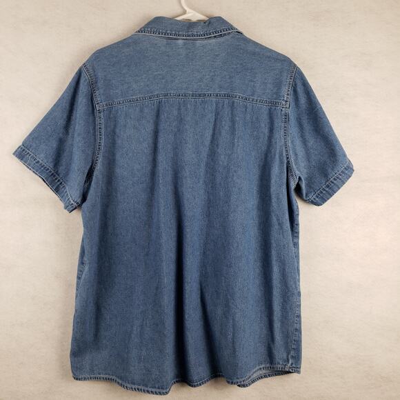 Vintage Disney Mickey Unlimited Womens 14W‎ Minnie Embroiderd Pocket Denim Shirt - Picture 7 of 7